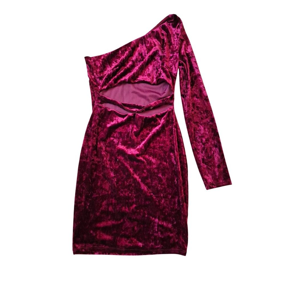 The Vintage Shop Red Velvet Bodycon Long Sleeve Dress Event Hoco Occasion - Picture 1 of 5